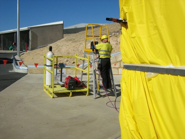 Preparing for fumigation on commercial site